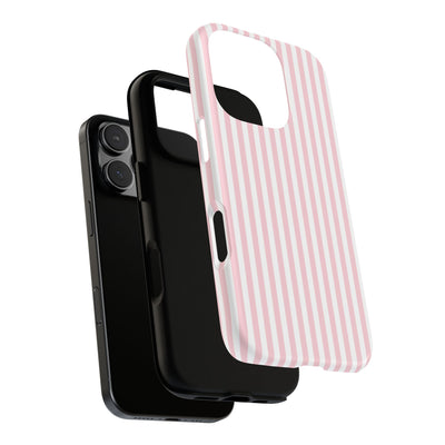 Tough Premium Sweet Pink Stripes Phone Case Gift for Her - For Apple iPhone 16 Pro Max 16e iPhone 15 Pro iPhone Iphone 14 Plus 13 Pro 12 SE XR - Studio40ParkLane