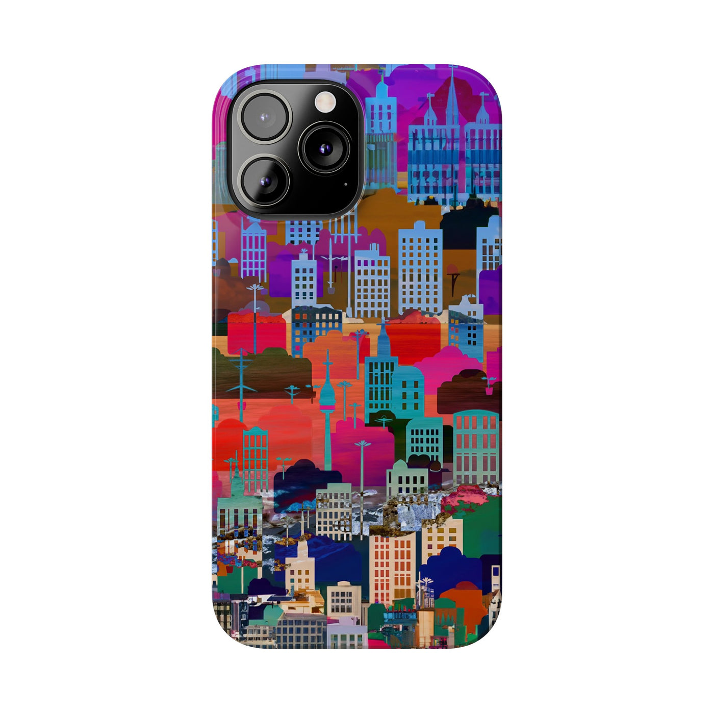 City Skyline Mosaic Slim Cute Phone Cases for Iphone | iPhone 15 Case | iPhone 15 Pro Max Case, Iphone 14, Iphone 14 Pro Max, Iphone 13, 12