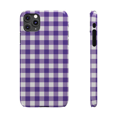 Slim Purple Gingham Gift for Her Cute Phone Cases for Iphone 16 Pro Max | iPhone 15 Case | iPhone 15 Pro Max Case, Iphone 14, 13, 12, 11, 10, 8, 7