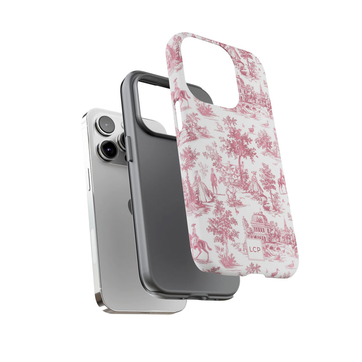 Personalized Custom French Toile Tough Cute Phone Case For Apple iPhone 18, 17, 16, 15 14, Pro Max, Samsung Galaxy S26, S25, S24 Plus Ultra