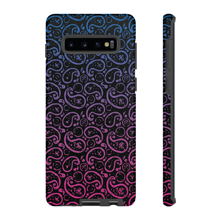 Cool Phone Case | Aesthetic Phone Case | Paisley Blue Pink Black | For Samsung Galaxy S23, S22, S21, S20 | Luxury Double Layer | Cute - Studio40ParkLane