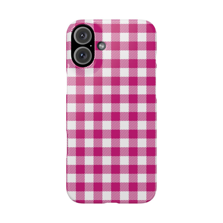 Slim Pink Gingham Gift for Her Cute Phone Cases for Iphone 16 Pro Max | iPhone 15 Case | iPhone 15 Pro Max Case, Iphone 14, 13, 12, 11, 10, 8, 7 - Studio40ParkLane