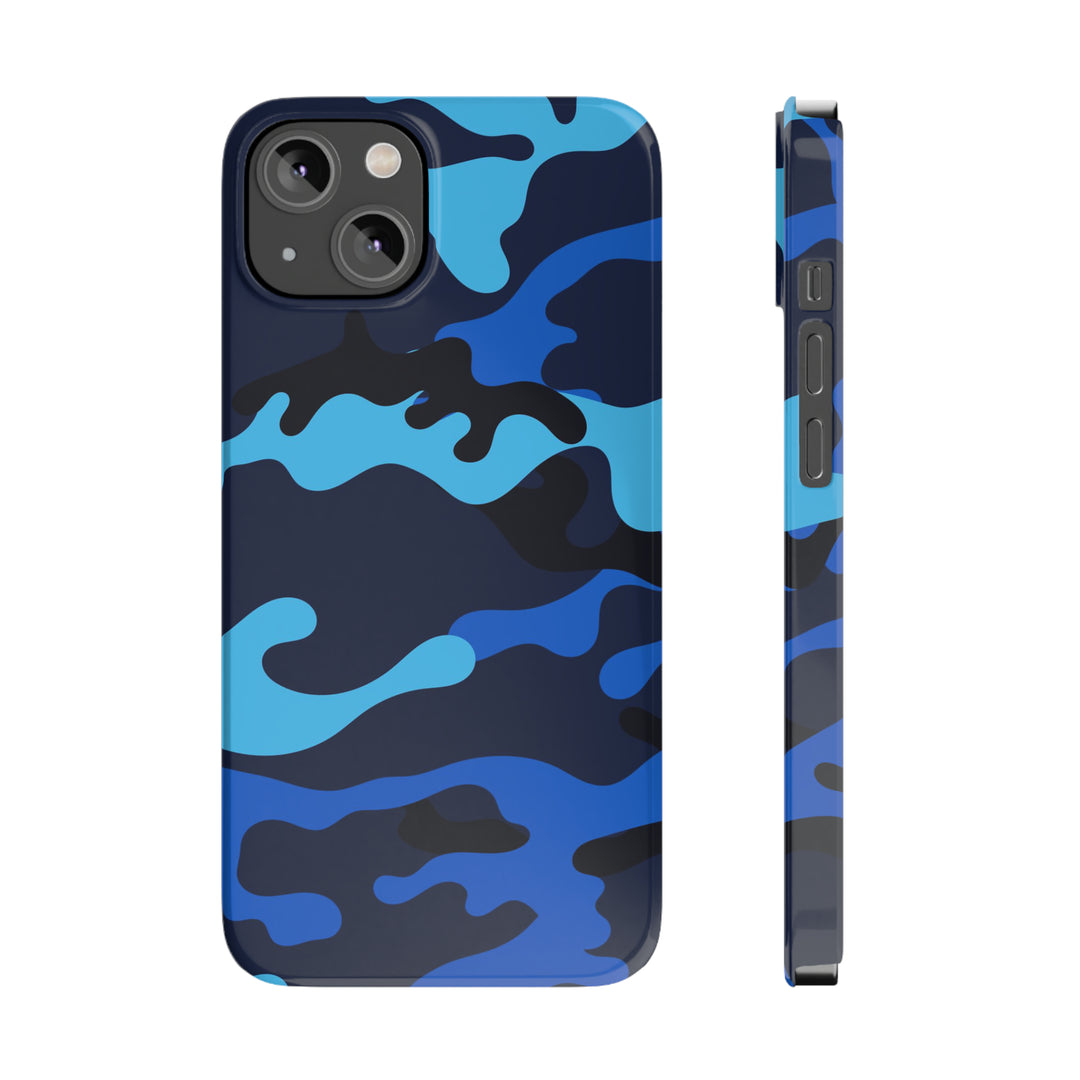 Slim Cute Phone Cases for Iphone - | iPhone 15 Case | iPhone 15 Pro Max Case, Iphone 14 Case, Iphone 14 Pro Max, Iphone 13, Blue Camouflage - Studio40ParkLane