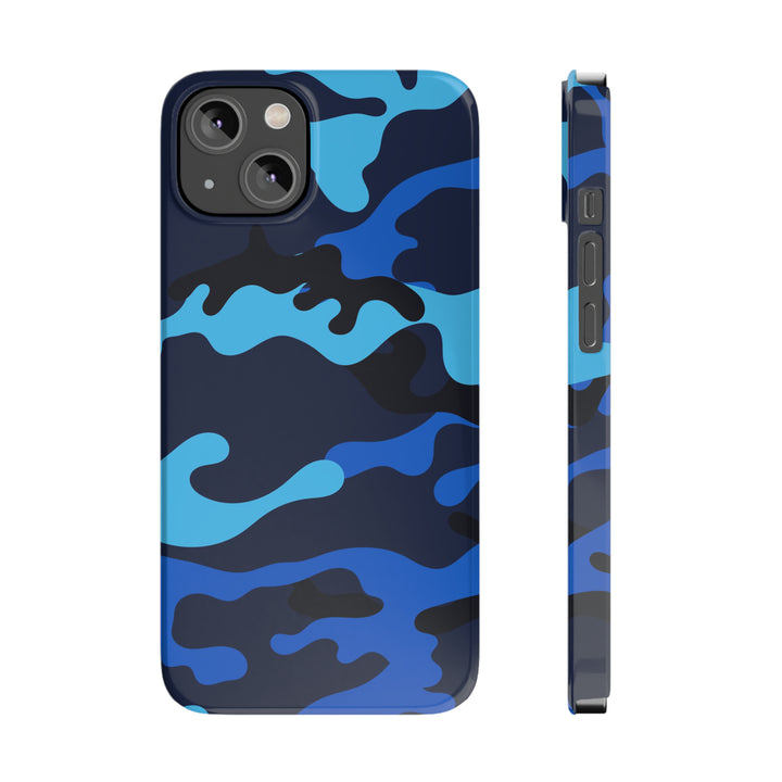 Slim Cute Phone Cases for Iphone - | iPhone 15 Case | iPhone 15 Pro Max Case, Iphone 14 Case, Iphone 14 Pro Max, Iphone 13, Blue Camouflage - Studio40ParkLane