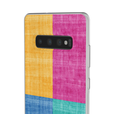 Cute Flexi Phone Cases, Abstract Colored Blocks, Compatible with Samsung Galaxy S23, Samsung S22, Samsung S21, Samsung S20, Galaxy S20 Ultra