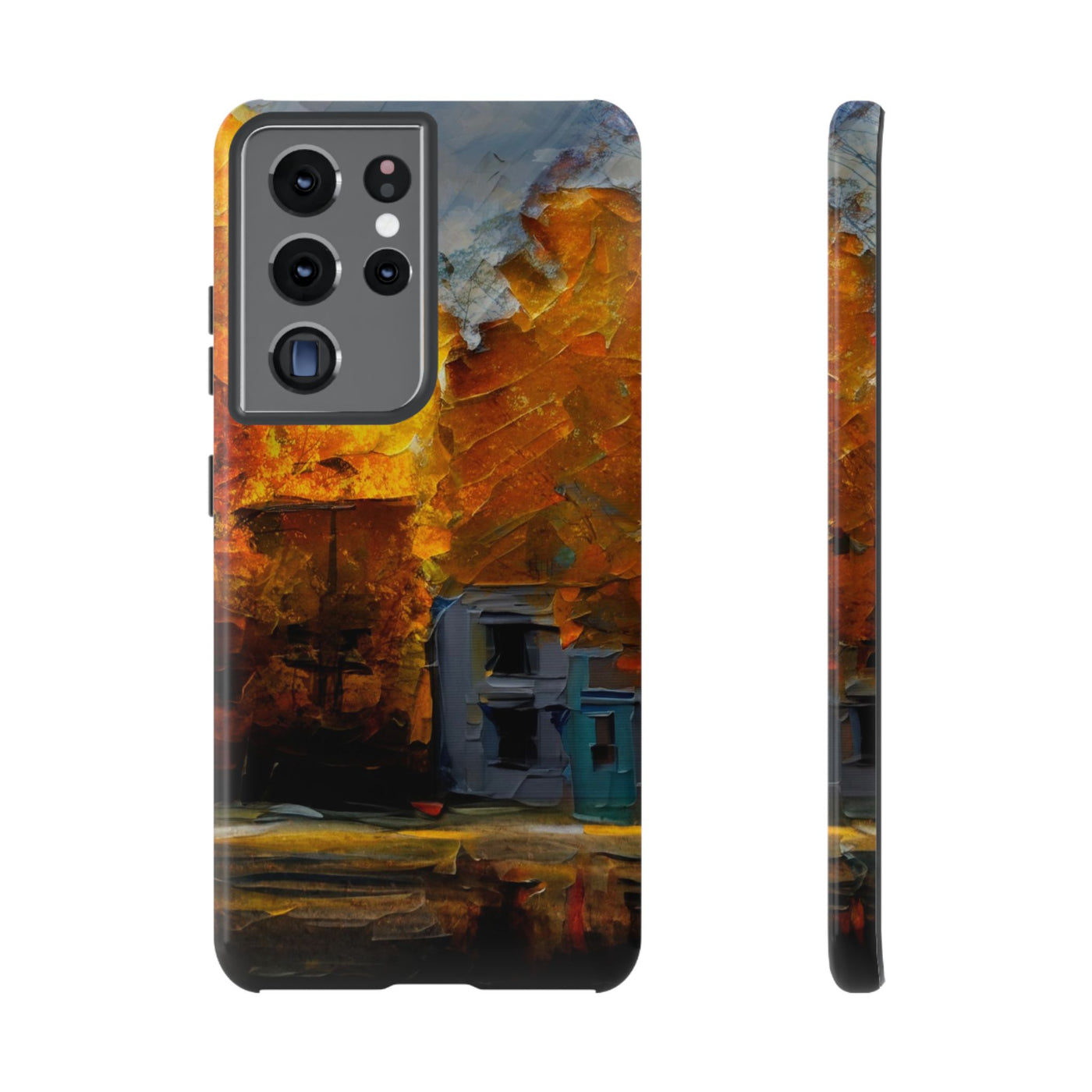 Impact Resistant, Fall Leaves Oil Painting, Cute Phone Cases for Samsung S24, S23, S22, S21, IPhone 15 pro Iphone 14 pro Iphone 13 IPhone 12 Iphone 11