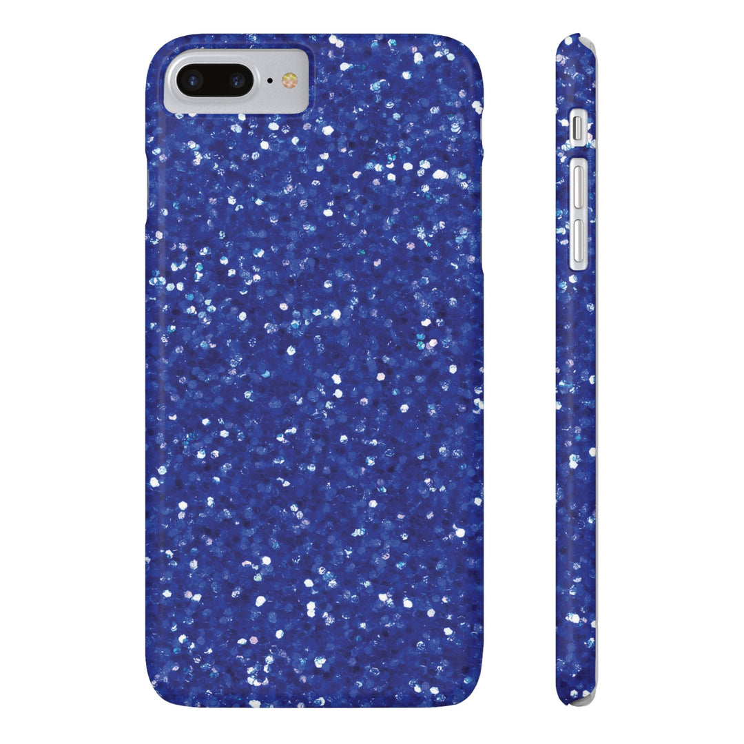 Slim Blue Muted Faux Play on Glitter Effect Cute Phone Cases for Iphone 16 Pro Max | iPhone 15 Case | iPhone 15 Pro Max Case, Iphone 14, Iphone 14 Pro Max, Iphone 13 12 11 8 7 - Studio40ParkLane