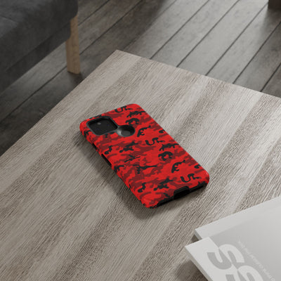 Impact Resistant, Red Camo Camouflage, Cute Phone Cases for Samsung S24, S23, S22, S21, IPhone 15 pro Iphone 14 pro Iphone 13 IPhone 12 Iphone 11