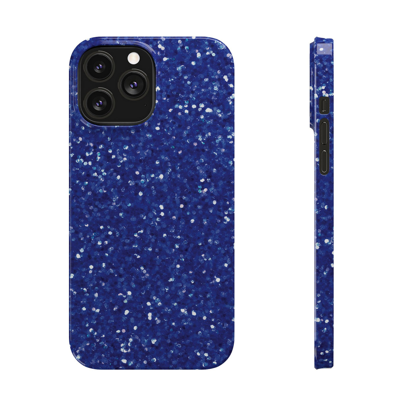 Slim Blue Muted Faux Play on Glitter Effect Cute Phone Cases for Iphone 16 Pro Max | iPhone 15 Case | iPhone 15 Pro Max Case, Iphone 14, Iphone 14 Pro Max, Iphone 13 12 11 8 7