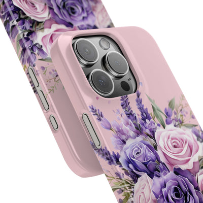 Slim Lavender Bouquet Flowers Cute Phone Cases for Iphone 16 Pro Max | iPhone 15 Case | iPhone 15 Pro Max Case, Iphone 14, Iphone 14 Pro Max, Iphone 13 12 11 8 7