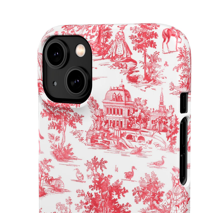 Snap French Toile Personalized Initial Custom Gift for Her Cute Phone Cases for Samsung S24, S23, S22, S21, S20, Plus and Ultra and Iphone, 16, 15, 14, 13, 12, 11. 10 - Studio40ParkLane