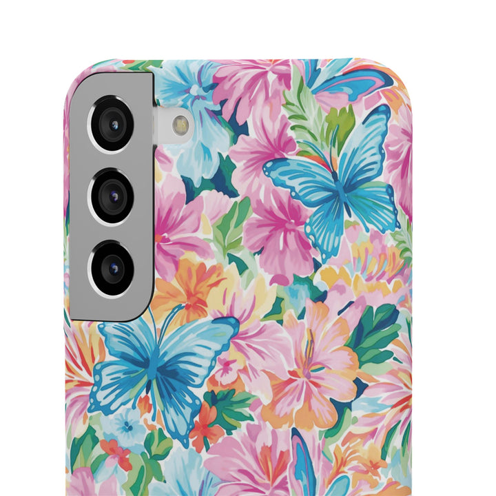 Sleek Snap Butterflies Flowers Cute Phone Case for iPhone 16 15 14 13 12 11 X Xs Max Xr Pro Plus Samsung Galaxy S24 S23 S22 S21 S20 Ultra
