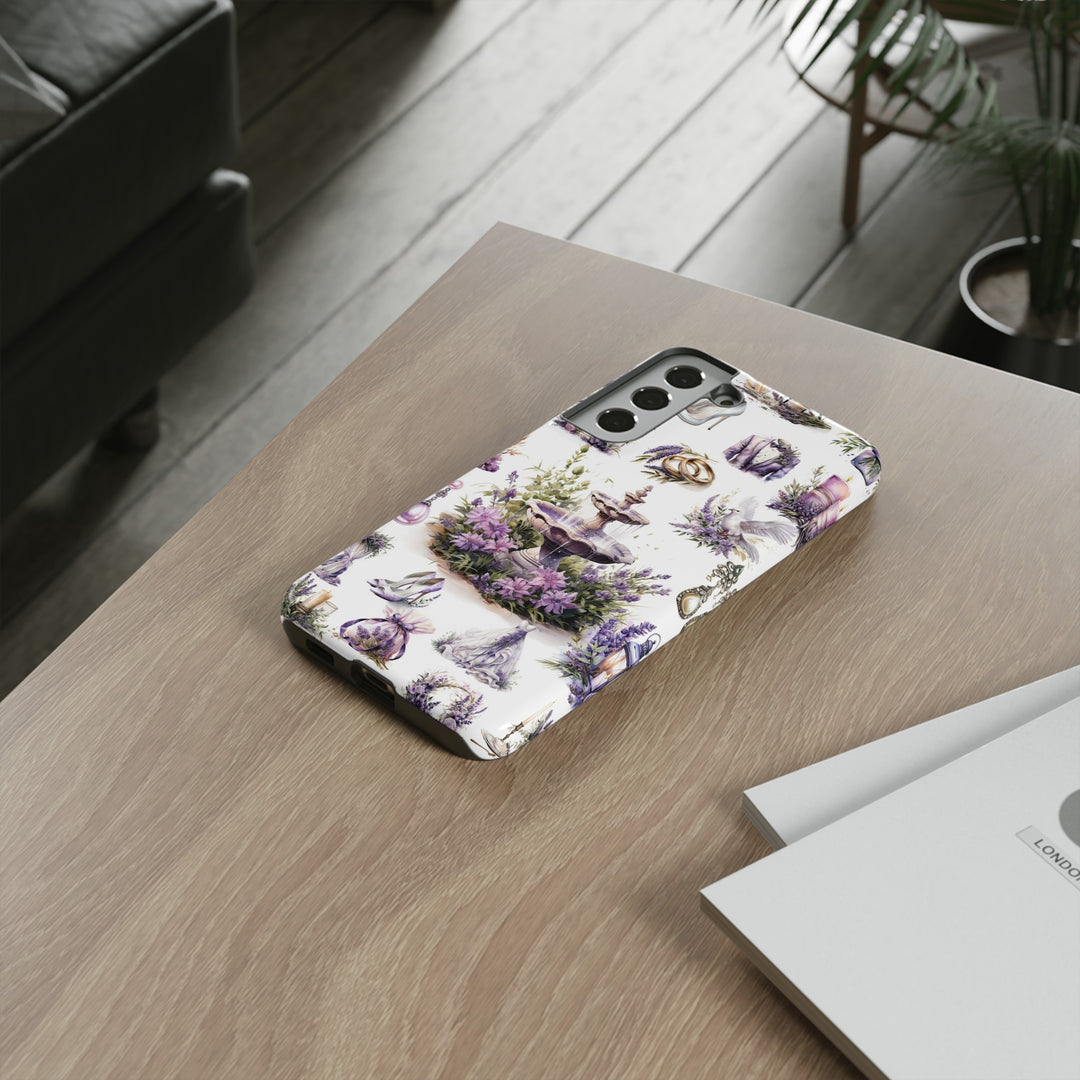 Impact Resistant, Lavender Wedding, Cute Phone Cases for Samsung S24, S23, S22, S21, IPhone 15 pro Iphone 14 pro Iphone 13 IPhone 12 Iphone 11 - Studio40ParkLane