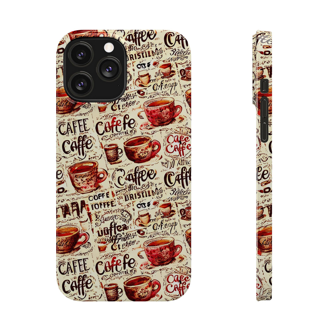 Slim Cute iPhone Cases - | iPhone 15 Case | iPhone 15 Pro Max Case, Iphone 14 Case, Iphone 14 Pro Max, Iphone 13, Paris Coffee Cup