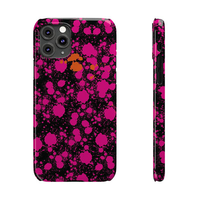 Slim Cute iPhone Cases - | iPhone 15 Case | iPhone 15 Pro Max Case, Iphone 14 Case, Iphone 14 Pro Max, Iphone 13, Pink Orange Paint Splash