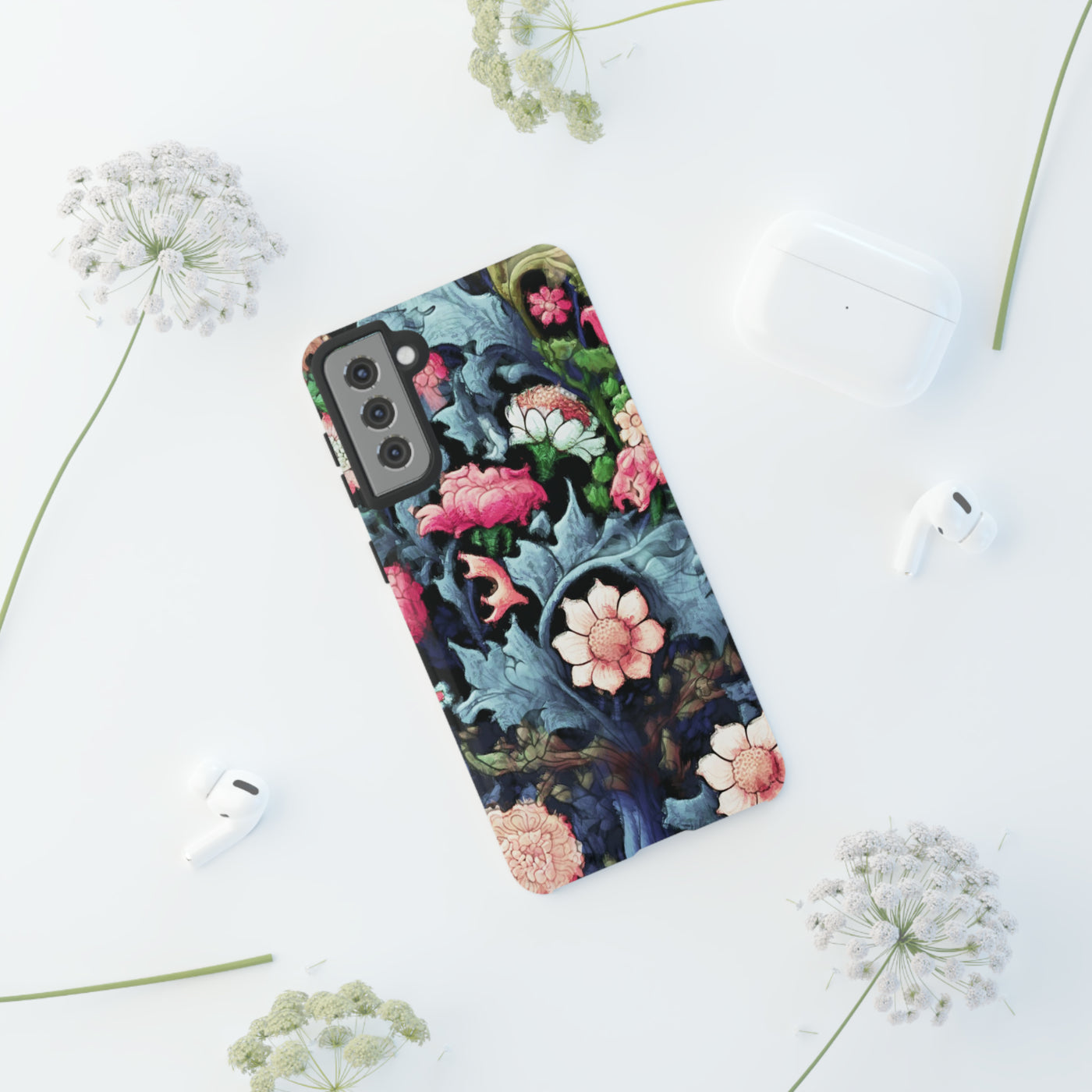 Cute Samsung Phone Case | Aesthetic Samsung Phone Case | Galaxy S23, S22, S21, S20 | Luxury Double Layer | Cool Flowers Design Floral