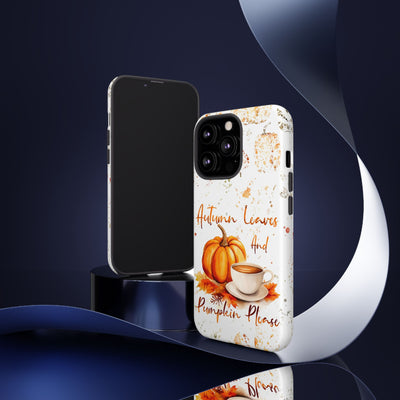 Impact Resistant, Fall Leaves Pumpkin Pie, Cute Phone Cases for Samsung S24, S23, S22, S21, IPhone 15 pro Iphone 14 pro Iphone 13 IPhone 12 Iphone 11