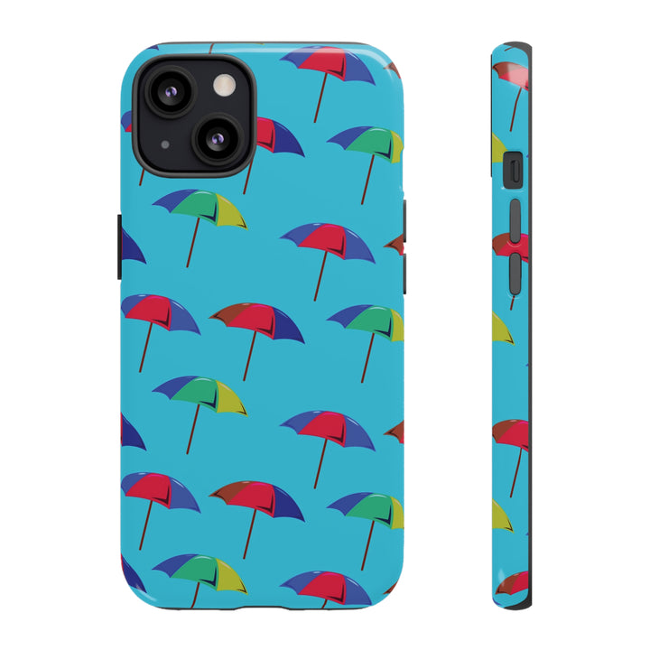 Cute IPhone Case | Colorful Beach Parasols Blue, iPhone 15 Case | iPhone 15 Pro Case, Iphone 14 Case, Iphone 14 Pro Max Case, Protective Iphone Case - Studio40ParkLane