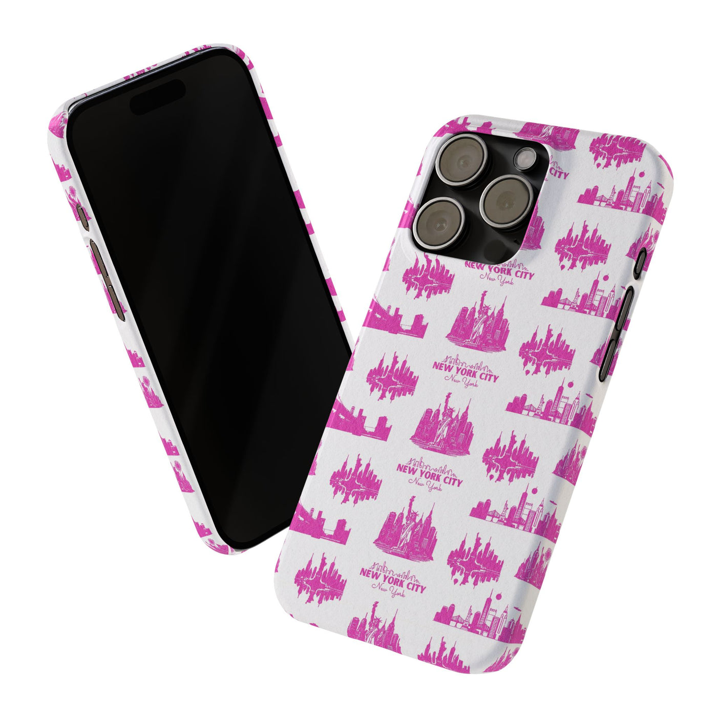 New York Skyline Pink Collage Coquette Gift for Her Cute Phone Cases for Iphone 16 Pro Max | iPhone 15 Case | iPhone 15 Pro Max Case, Iphone 14, Iphone 14 Pro Max, Iphone 13 12 11 8 7