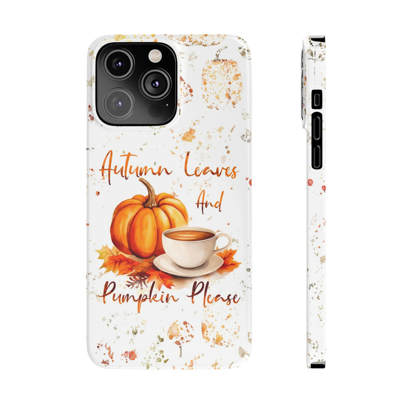 Fall Leaves and Pumpkins Slim Cute Phone Cases for Iphone  | iPhone 15 Case | iPhone 15 Pro Max Case, Iphone 14, Iphone 14 Pro Max, Iphone 13