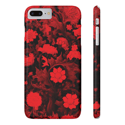 Slim Cute iPhone Cases - | iPhone 15 Case | iPhone 15 Pro Max Case, Iphone 14 Case, Iphone 14 Pro Max, Iphone 13, Red Flowers