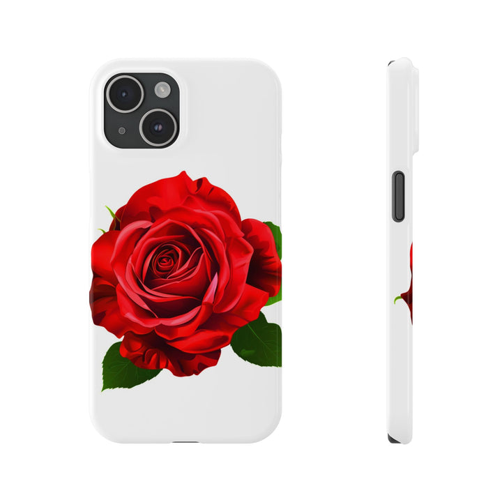 Slim Red Rose Flowers Gift for Her Cute Phone Cases for Iphone 16 Pro Max | iPhone 15 Case | iPhone 15 Pro Max Case, Iphone 14, Iphone 14 Pro Max, Iphone 13 12 11 8 7 - Studio40ParkLane