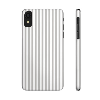 Slim Light Grey Striped Cute Phone Case for Iphone 16 - | iPhone 15 Pro Max Case | iPhone 14 Case Iphone 13 12 11 10 9 8 7 Gift for Her - Studio40ParkLane