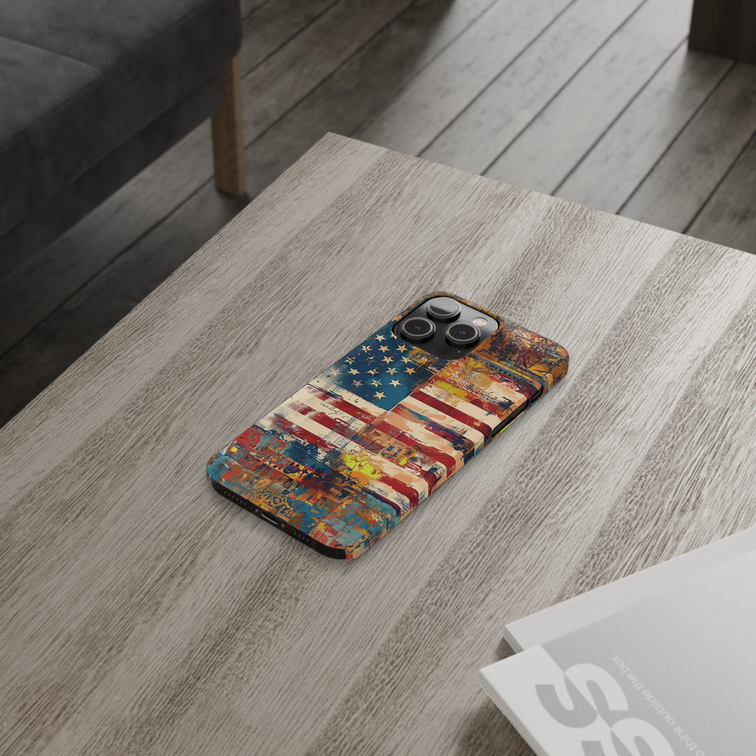 Slim Cute Phone Cases for Iphone | iPhone 15 Case | iPhone 15 Pro Max Case, Iphone 14, Iphone 14 Pro Max, Iphone 13, US Flag Abstract - Studio40ParkLane