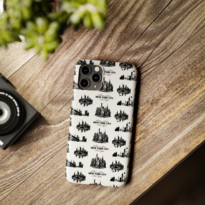 Slim New York Skyline Collage Coquette Gift for Her Cute Phone Cases for Iphone 16 Pro Max | iPhone 15 Case | iPhone 15 Pro Max Case, Iphone 14, Iphone 14 Pro Max, Iphone 13 12 11 8 7 - Studio40ParkLane