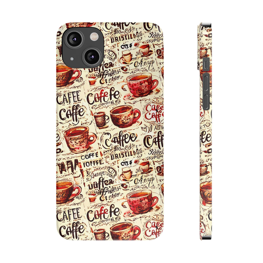 Slim Cute Phone Cases for Iphone - | iPhone 15 Case | iPhone 15 Pro Max Case, Iphone 14 Case, Iphone 14 Pro Max, Iphone 13, Paris Coffee Cup - Studio40ParkLane