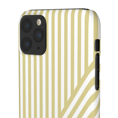 Aesthetic Yellow Beige Stripes Cute Phone Case Sleek Snap - For iPhone 17 Pro Max iPhone 16 Pro iPhone 15 Iphone 14 Plus 13 Pro 12 11 10 Gift