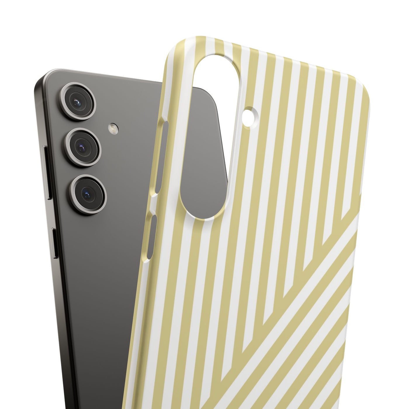 Aesthetic Yellow Beige Stripes Cute Phone Case Sleek Snap - For iPhone 17 Pro Max iPhone 16 Pro iPhone 15 Iphone 14 Plus 13 Pro 12 11 10 Gift