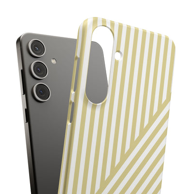 Aesthetic Yellow Beige Stripes Cute Phone Case Sleek Snap - For iPhone 17 Pro Max iPhone 16 Pro iPhone 15 Iphone 14 Plus 13 Pro 12 11 10 Gift