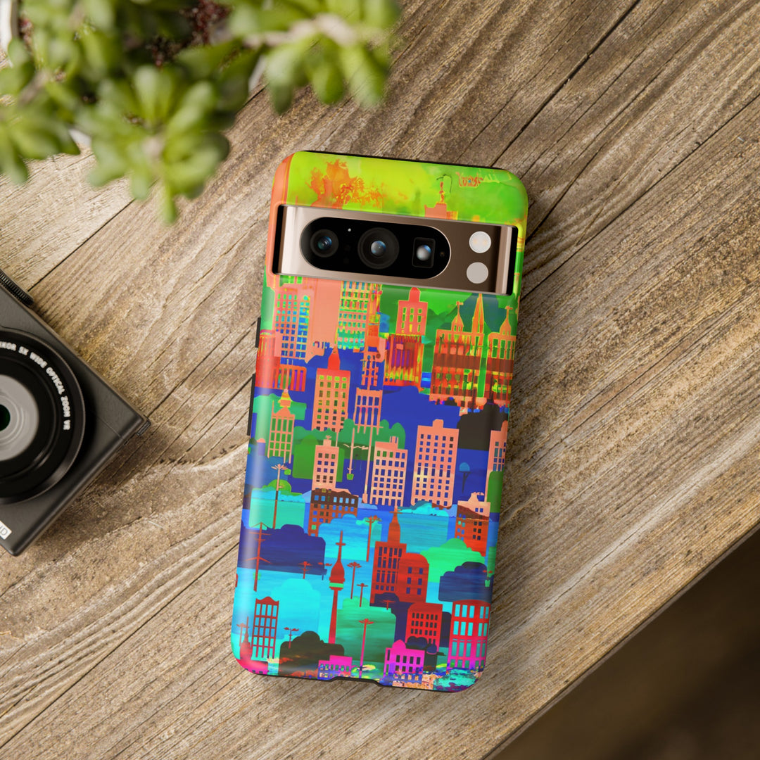 Cute Samsung Case | Cool Iphone Case | Summer City Skyline, Samsung S24, S23, S22, S21, IPhone 15 Case | Iphone 14 Case, Iphone 13 Case - Studio40ParkLane