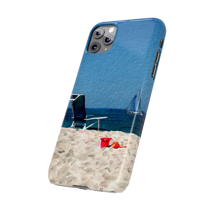 Slim Cute Phone Cases for Iphone - | iPhone 15 Case | iPhone 15 Pro Max Case, Iphone 14 Case, Iphone 14 Pro Max, Iphone 13, Summer Beach Chair Watercolor - Studio40ParkLane