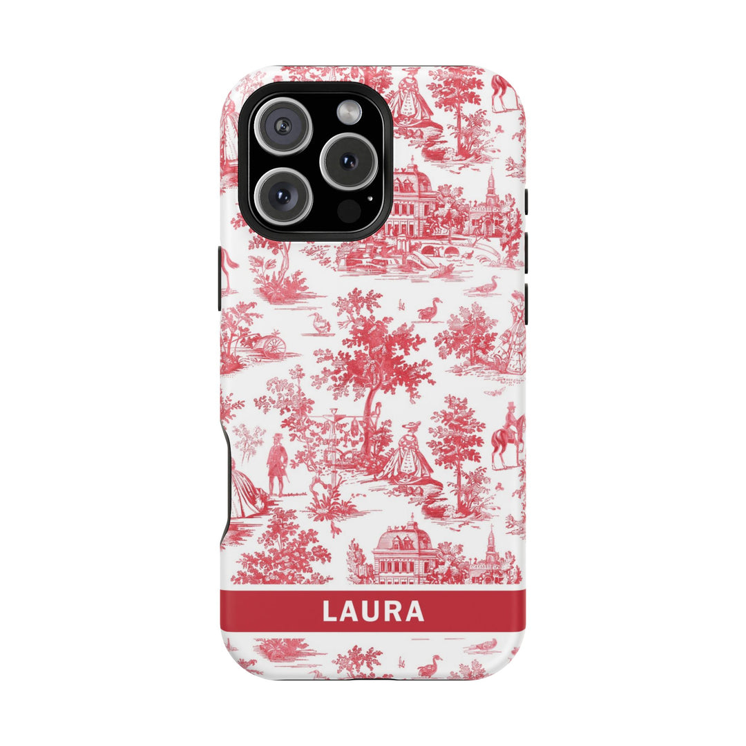 Magsafe French Toile Personalized Initial Custom Gift for Her Cute Phone Cases for Iphone 16 Pro Max | iPhone 15 Case | iPhone 15 Pro Max Case, Iphone 14, 13, 12, 11, 10, 8, 7 - Studio40ParkLane