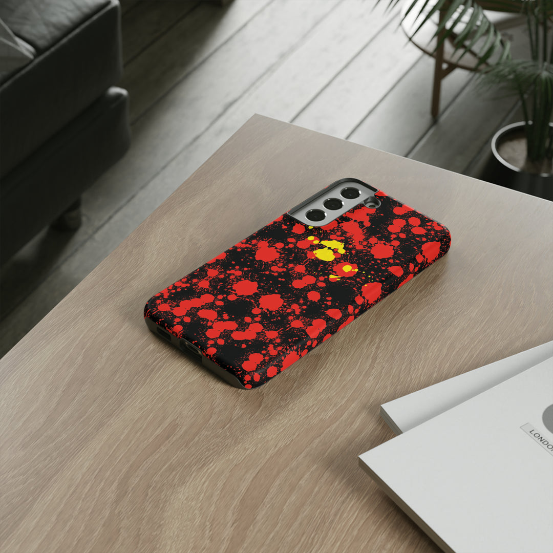 Cool Phone Case | Aesthetic Phone Case | Paint Splash Red Yellow | For Samsung Galaxy S23, S22, S21, S20 | Luxury Double Layer | Cute - Studio40ParkLane