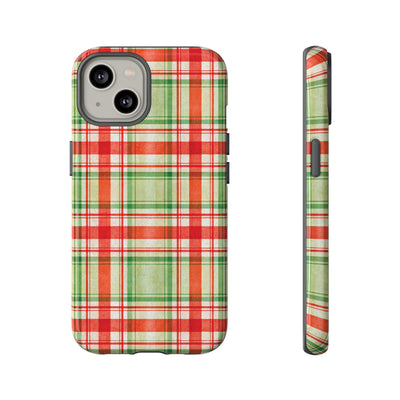 Aesthetic Tough Red Green Checkered Premium Phone Case - For iPhone 17 Pro Max iPhone 16 Pro iPhone 15 Iphone 14 Plus 13 Pro 12 11 10 XR XS - Studio40ParkLane