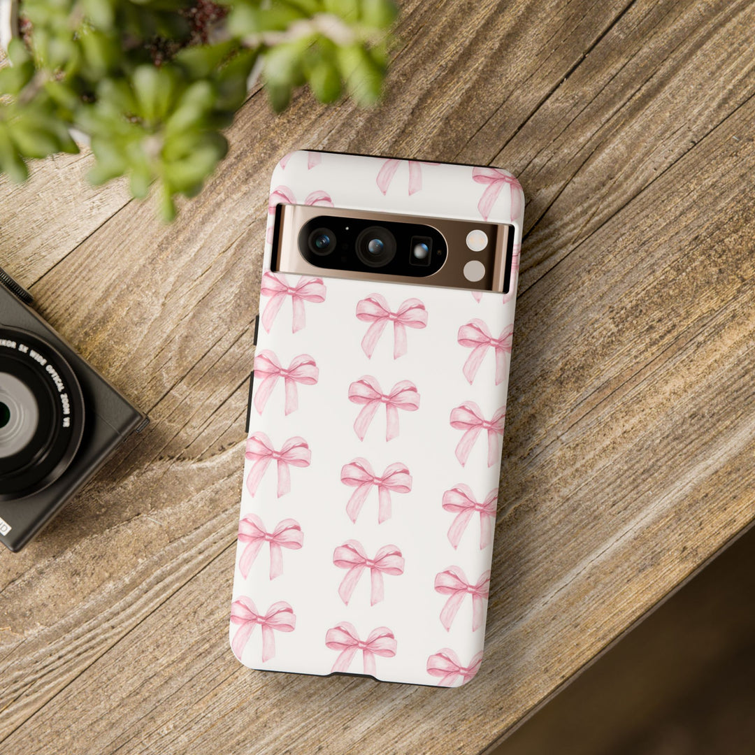 Pink Bows Cute Phone Case, for IPhone 16 Pro Max | Iphone 15, Iphone 14, IPhone 13 Case, 11 8 7, Samsung Galaxy S24, S23, S22, S21, 2 Layer Protection - Studio40ParkLane