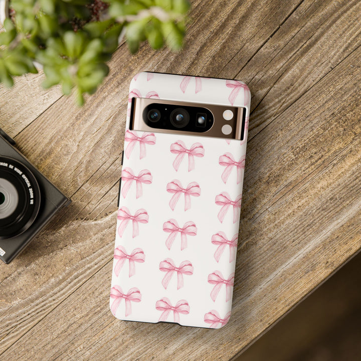Pink Bows Cute Phone Case, for IPhone 16 Pro Max | Iphone 15, Iphone 14, IPhone 13 Case, 11 8 7, Samsung Galaxy S24, S23, S22, S21, 2 Layer Protection - Studio40ParkLane