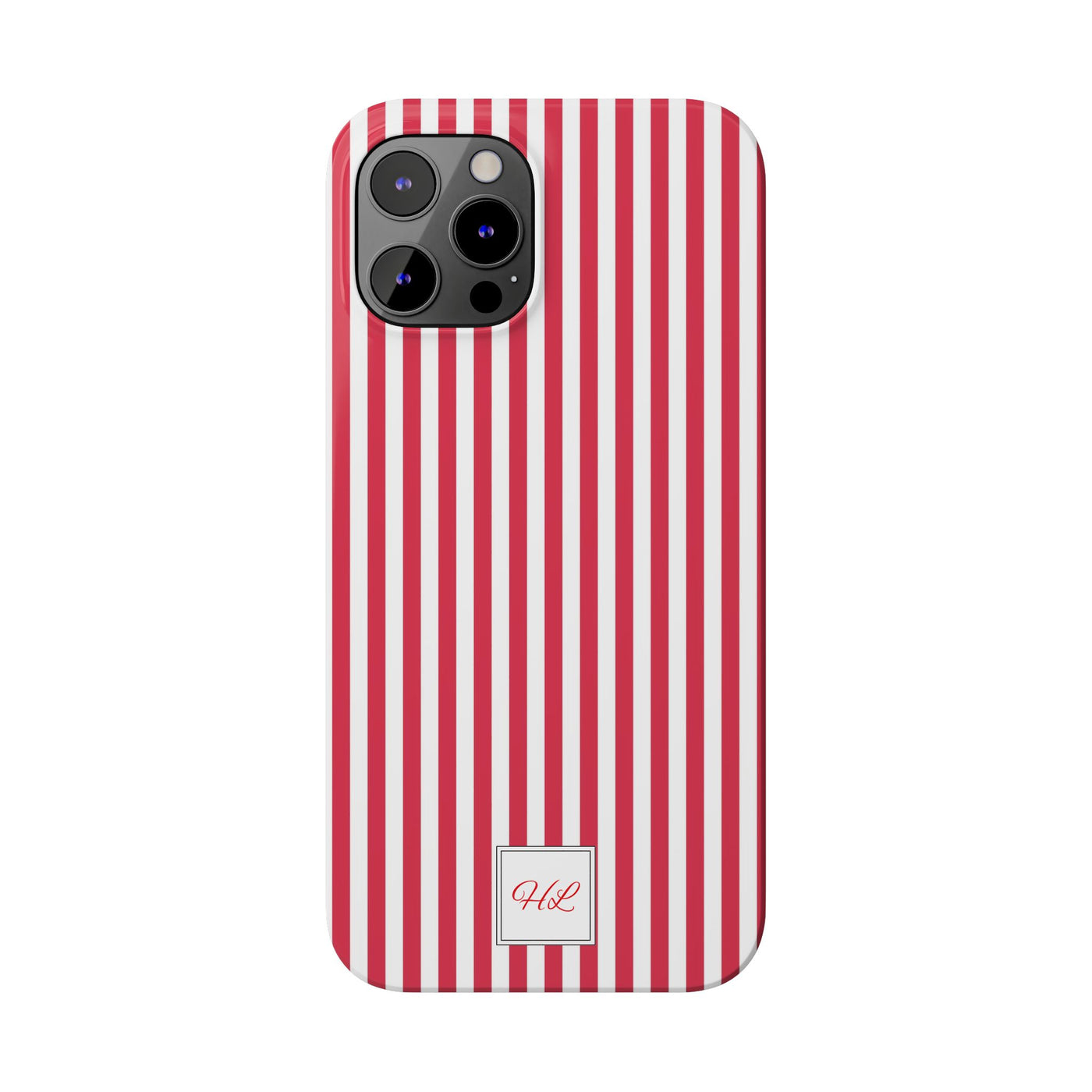 Slim Custom Personalized Winterberry Red Striped Phone Case for Iphone 17 - | iPhone 16 Pro Max Case | iPhone 15 Case Iphone 14 13 12 11 10 9 8 - Studio40ParkLane