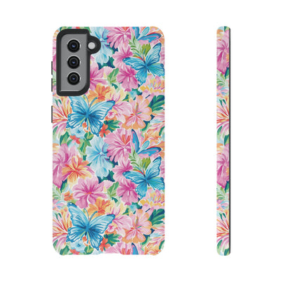 Premium Tough Butterflies Flowers Cute Phone Cases for Samsung S24, S23, S22, S21, S20, Plus and Ultra, Iphone 16 Pro Max,15, 14, 13, 12, 11, 10