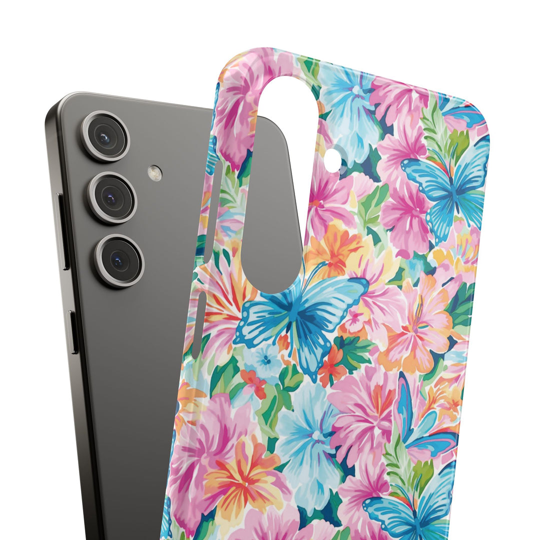 Sleek Snap Butterflies Flowers Cute Phone Case for iPhone 16 15 14 13 12 11 X Xs Max Xr Pro Plus Samsung Galaxy S24 S23 S22 S21 S20 Ultra