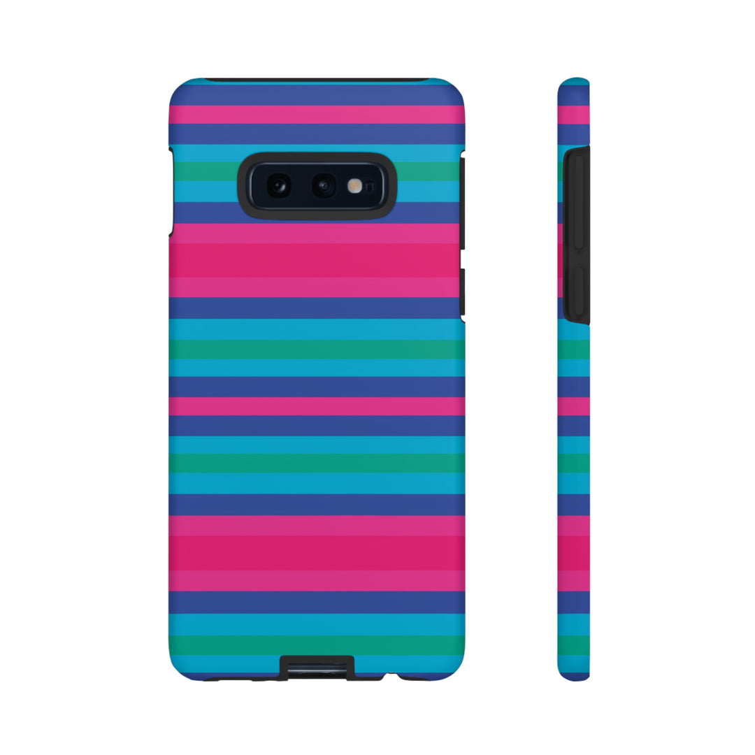 Cute Samsung Phone Case | Aesthetic Samsung Phone Case | Stripes Blue Pink | Galaxy S23, S22, S21, S20 | Luxury Double Layer | Cool - Studio40ParkLane