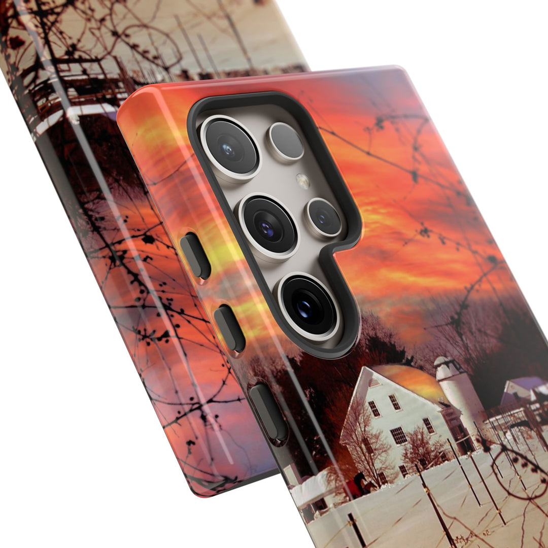Impact Resistant, Winter Sunset Cute Phone Cases for Samsung S24, S23, S22, S21, IPhone 15 pro Iphone 14 pro Iphone 13 IPhone 12 Iphone 11 - Studio40ParkLane