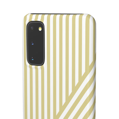Aesthetic Yellow Beige Stripes Cute Phone Case Sleek Snap - For iPhone 17 Pro Max iPhone 16 Pro iPhone 15 Iphone 14 Plus 13 Pro 12 11 10 Gift