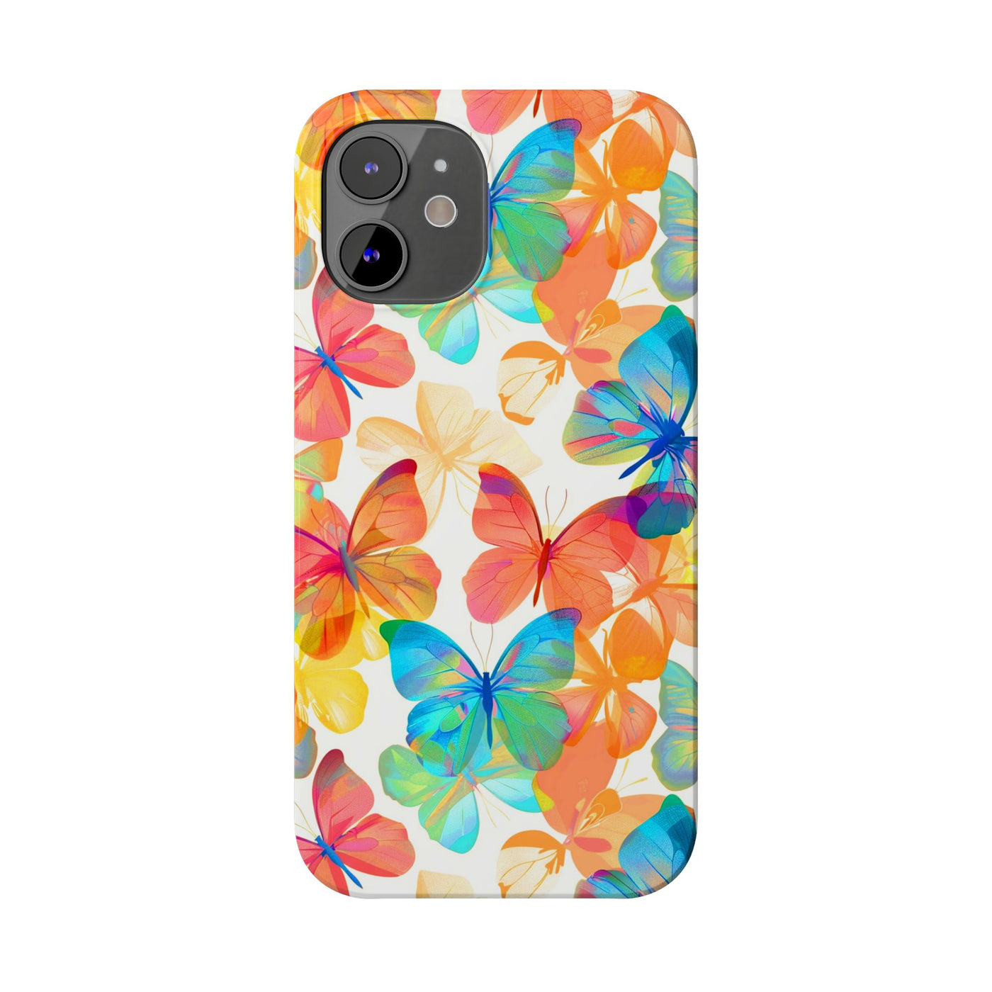 Slim Cute iPhone Cases - | iPhone 15 Case | iPhone 15 Pro Max Case, Iphone 14 Case, Iphone 14 Pro Max, Iphone 13, Summer Bright Butterflies
