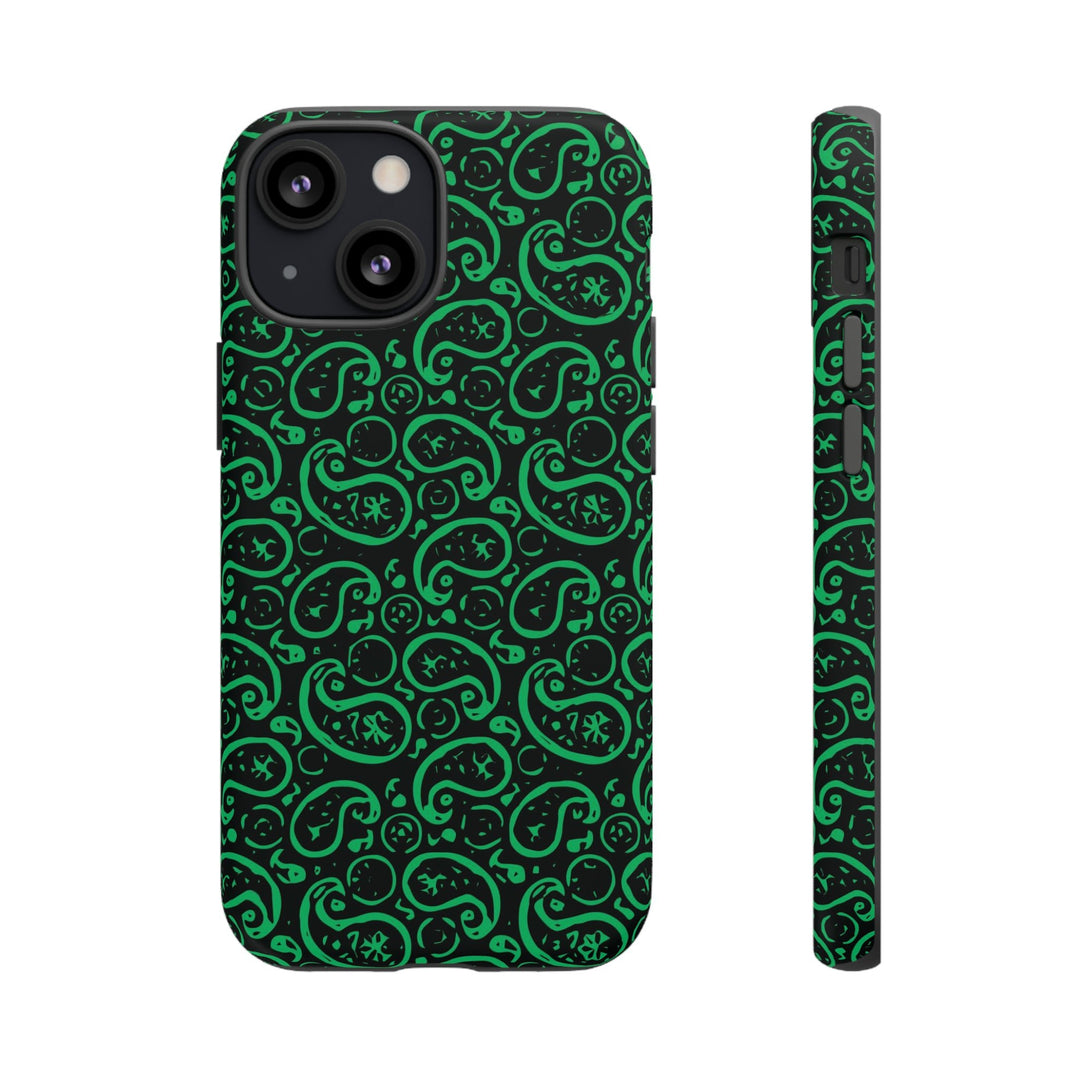 Cute IPhone Case | iPhone 15 Case | iPhone 15 Pro Max Case, Iphone 14 Case, Iphone 14 Pro Max Case IPhone Case for Art Lovers, Paisley Green - Studio40ParkLane