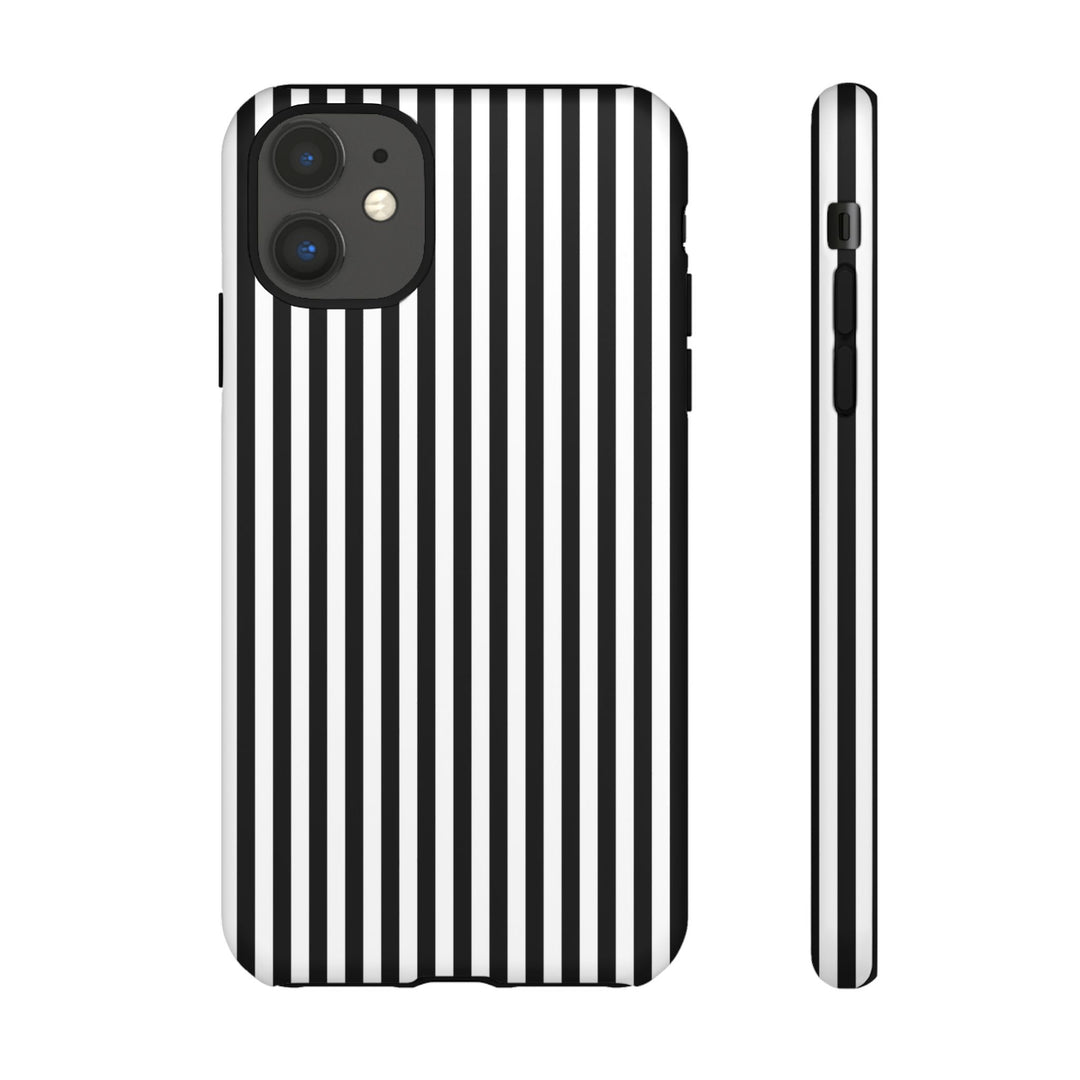 Tough Premium Black White Stripes Phone Case Gift for Her - For Apple iPhone 16 Pro Max 16e iPhone 15 Pro iPhone Iphone 14 Plus 13 Pro 12 SE XR - Studio40ParkLane