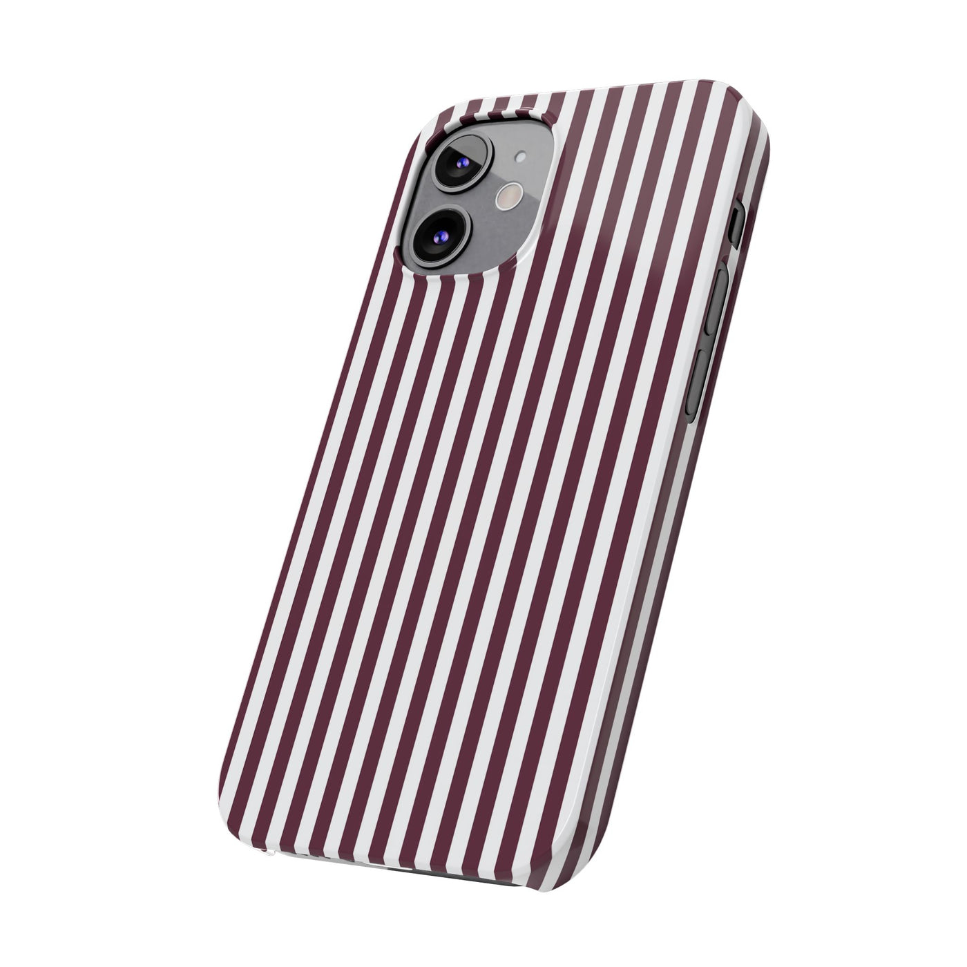 Slim Burgundy Wine Striped Cute Phone Case for Iphone 16 - | iPhone 15 Pro Max Case | iPhone 14 Case Iphone 13 12 11 10 9 8 7 Gift for Her - Studio40ParkLane